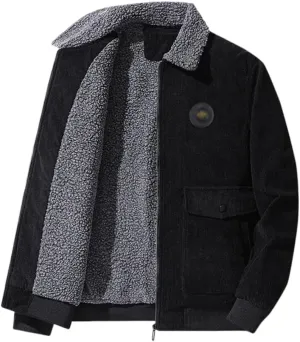 Winter Warm Jacket Jacket Coat with Velvet and Thick Lamb Wool Cotton-Padded Clothes Outdoors(3X-Large)