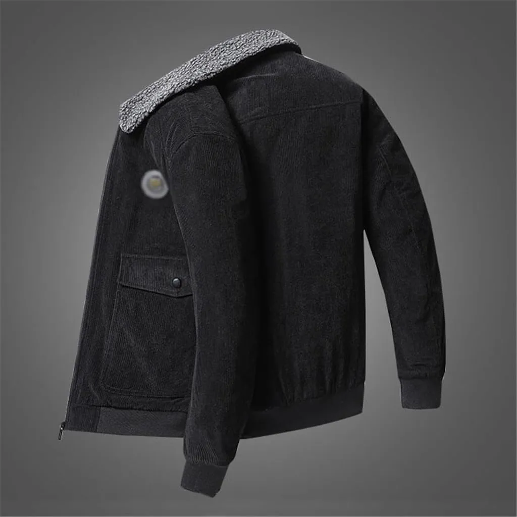 Winter Warm Jacket Jacket Coat with Velvet and Thick Lamb Wool Cotton-Padded Clothes Outdoors(3X-Large)