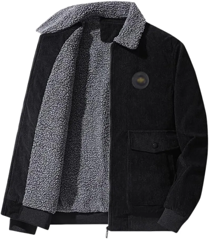Winter Warm Jacket Jacket Coat with Velvet and Thick Lamb Wool Cotton-Padded Clothes Outdoors(3X-Large)