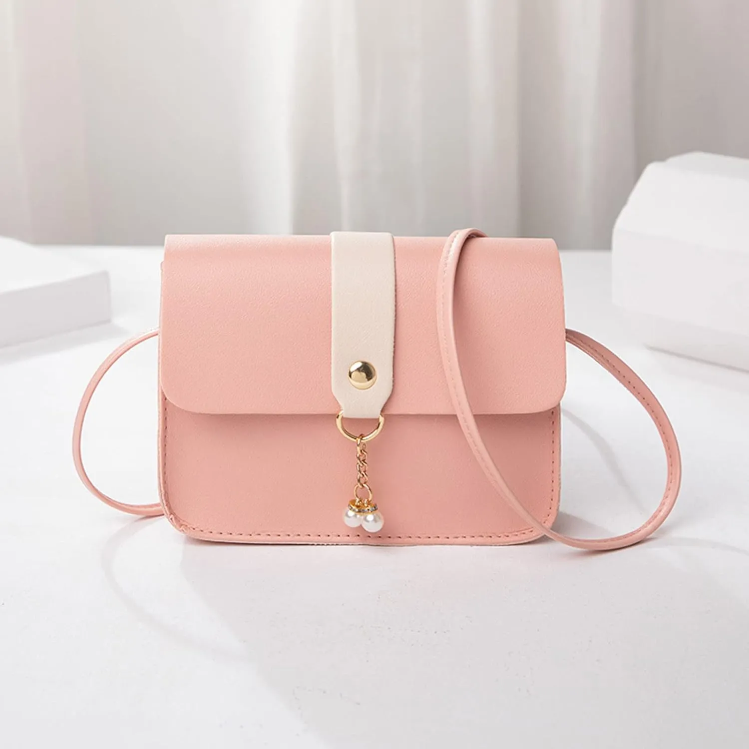 Women Bag Women Shoulder Bag Fashionable Pearl Pendant Soft Leather Lightweight And Versatile Messenger Bag