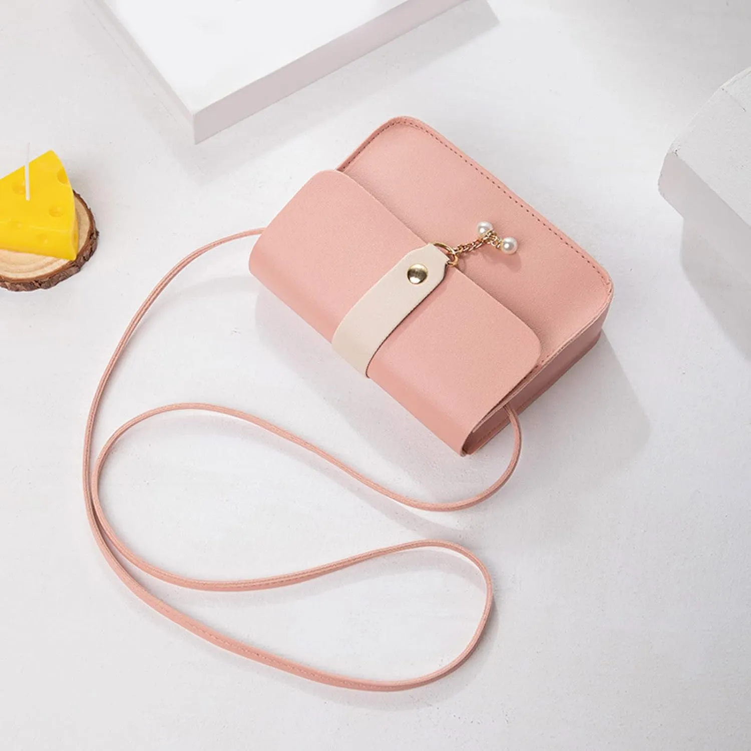 Women Bag Women Shoulder Bag Fashionable Pearl Pendant Soft Leather Lightweight And Versatile Messenger Bag