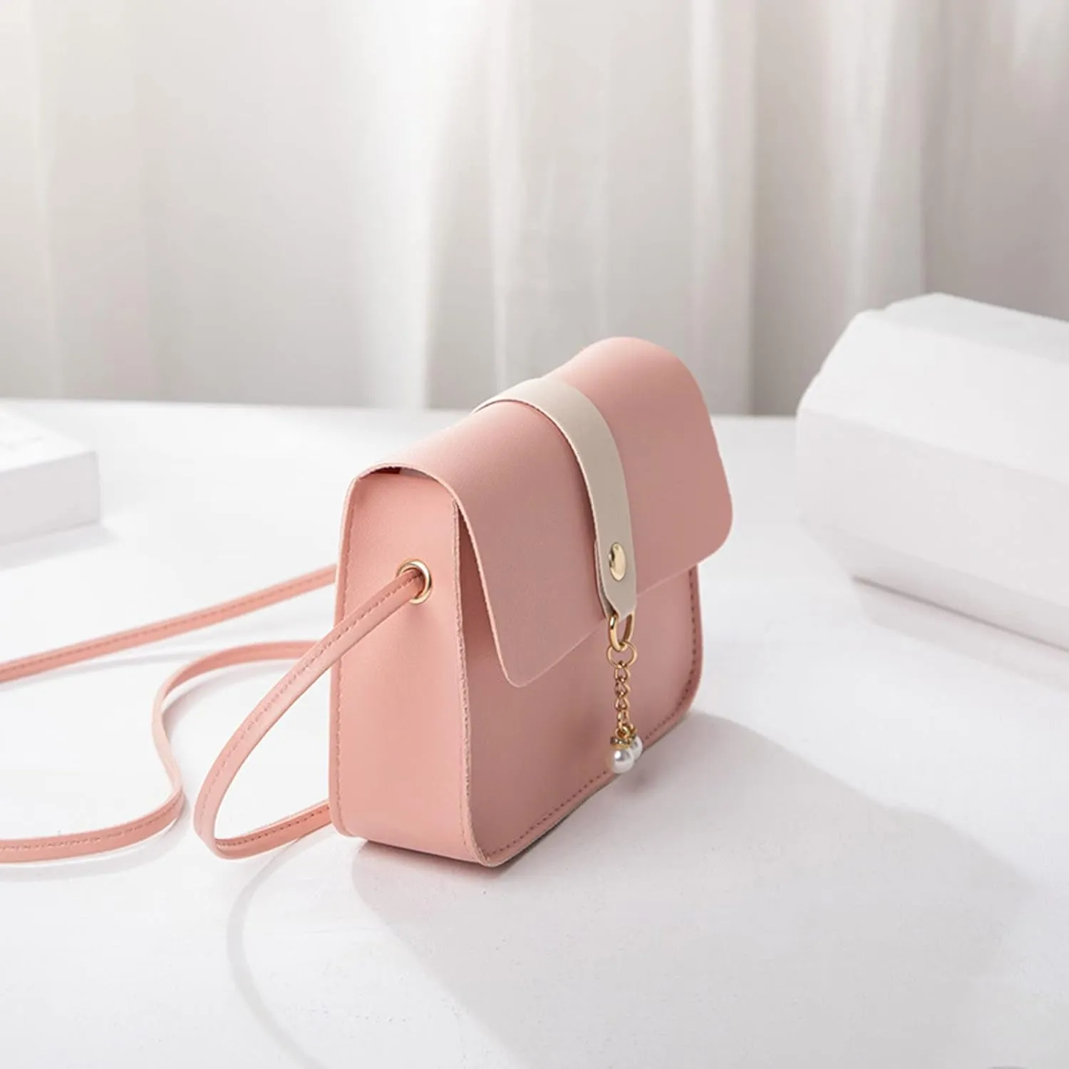 Women Bag Women Shoulder Bag Fashionable Pearl Pendant Soft Leather Lightweight And Versatile Messenger Bag