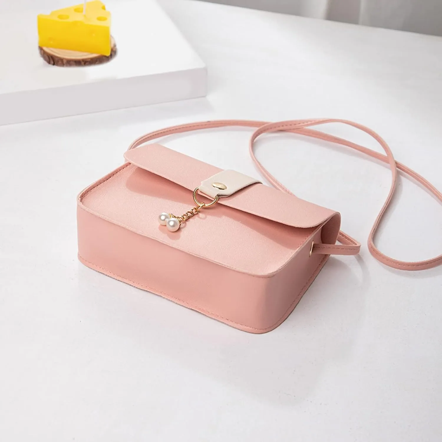 Women Bag Women Shoulder Bag Fashionable Pearl Pendant Soft Leather Lightweight And Versatile Messenger Bag