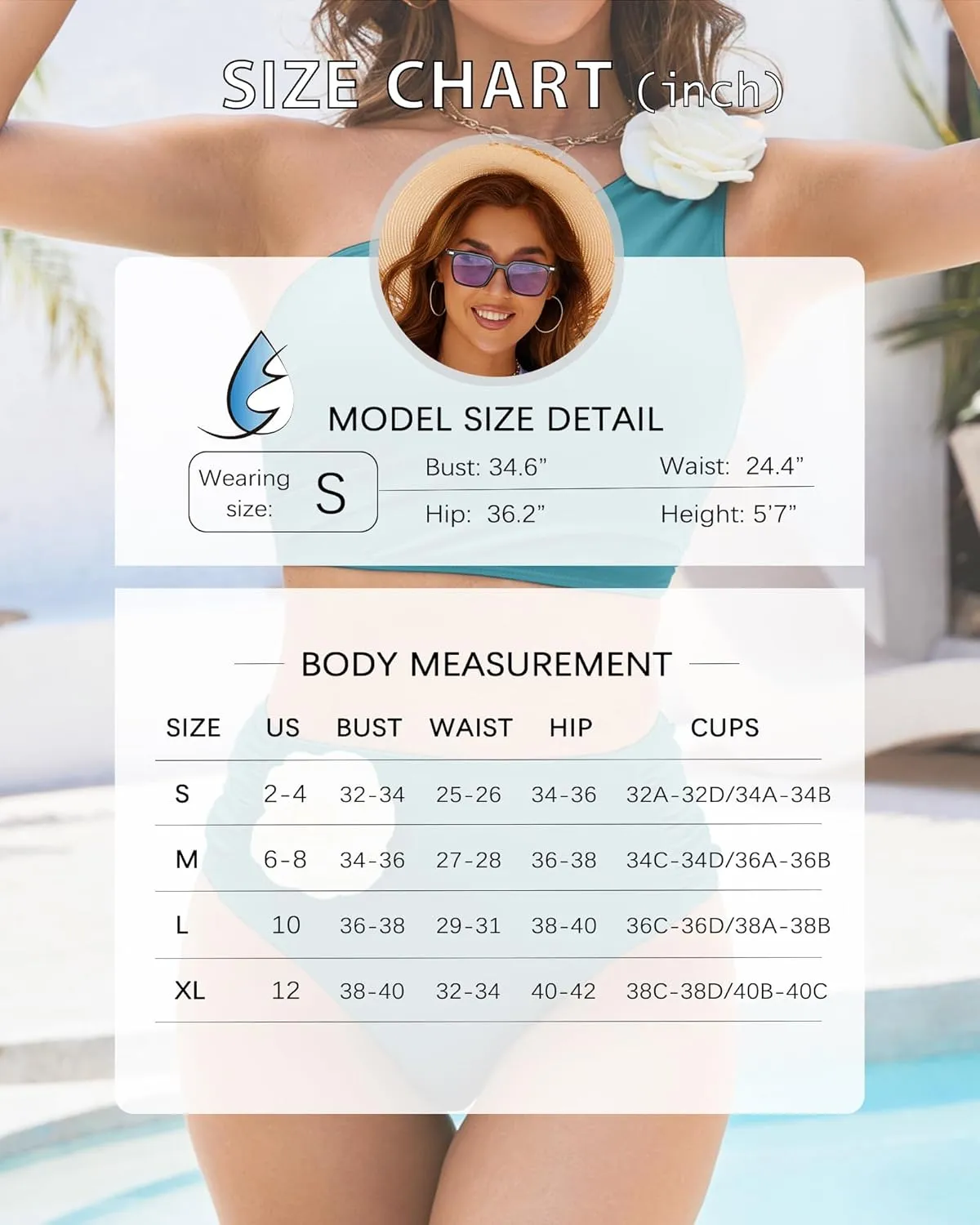 Women Bestselling Bikini Sets One Shoulder Swimsuits 2 Piece Tummy Control Bathing Suits High Waisted Floral 2025