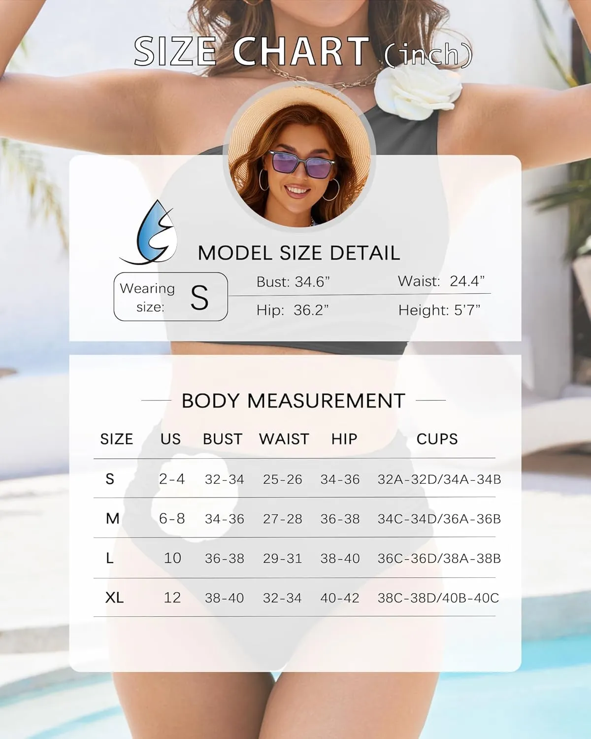 Women Bestselling Bikini Sets One Shoulder Swimsuits 2 Piece Tummy Control Bathing Suits High Waisted Floral 2025