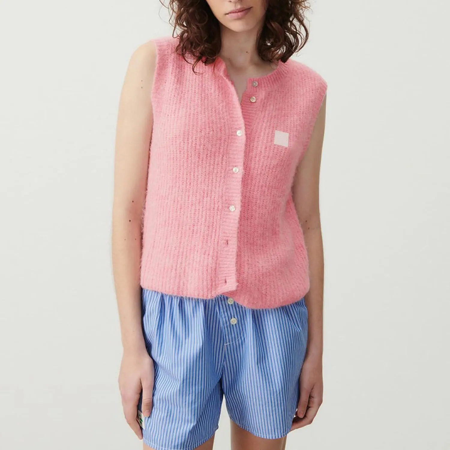 Women Button Down Going Out Trendy Tops Slim Fit Sleeveless Knitted Ribbed Sexy Vest Shirt Y2K Tank Tops