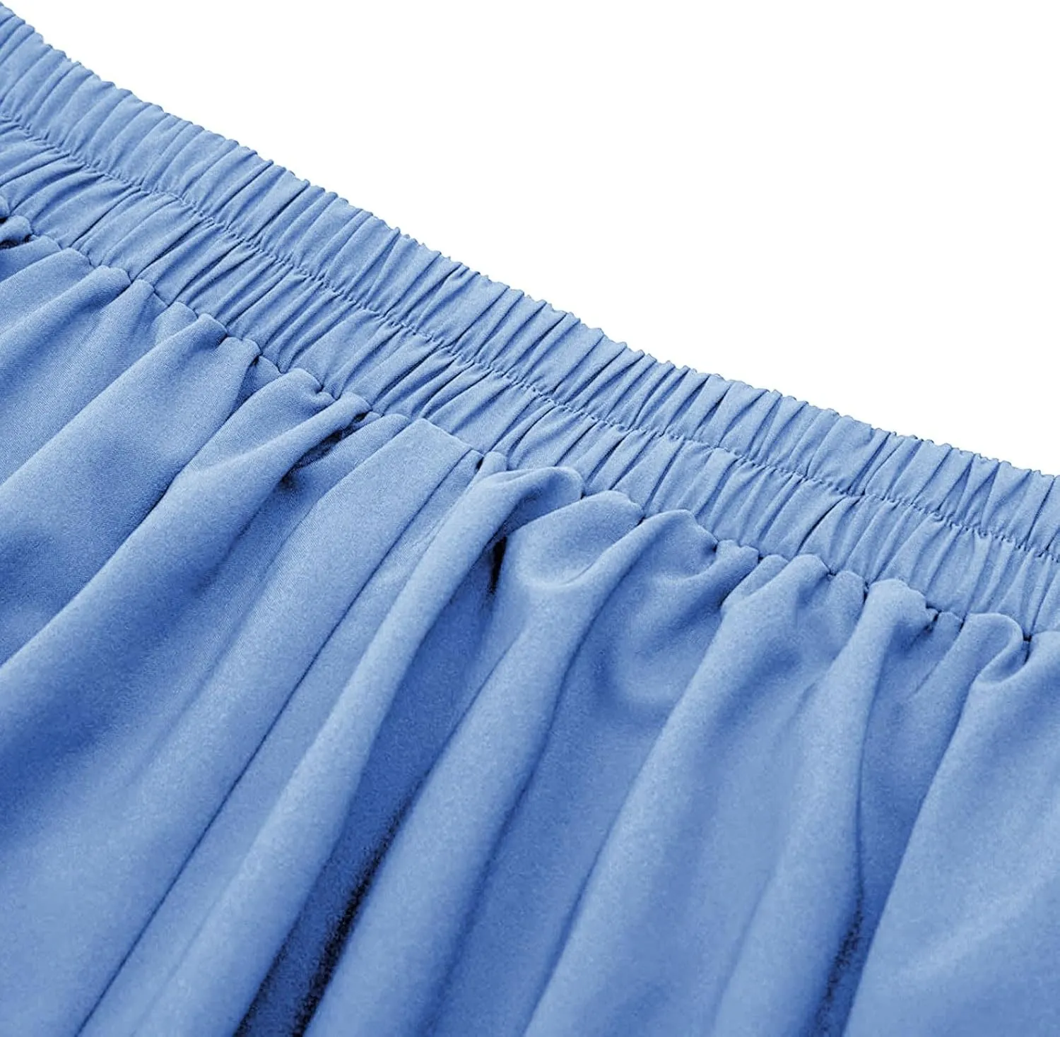 Women Midi Skirt Button High Waisted Elastic Casual Solid Color Pleated Knee Length Flowy A Line Skirts