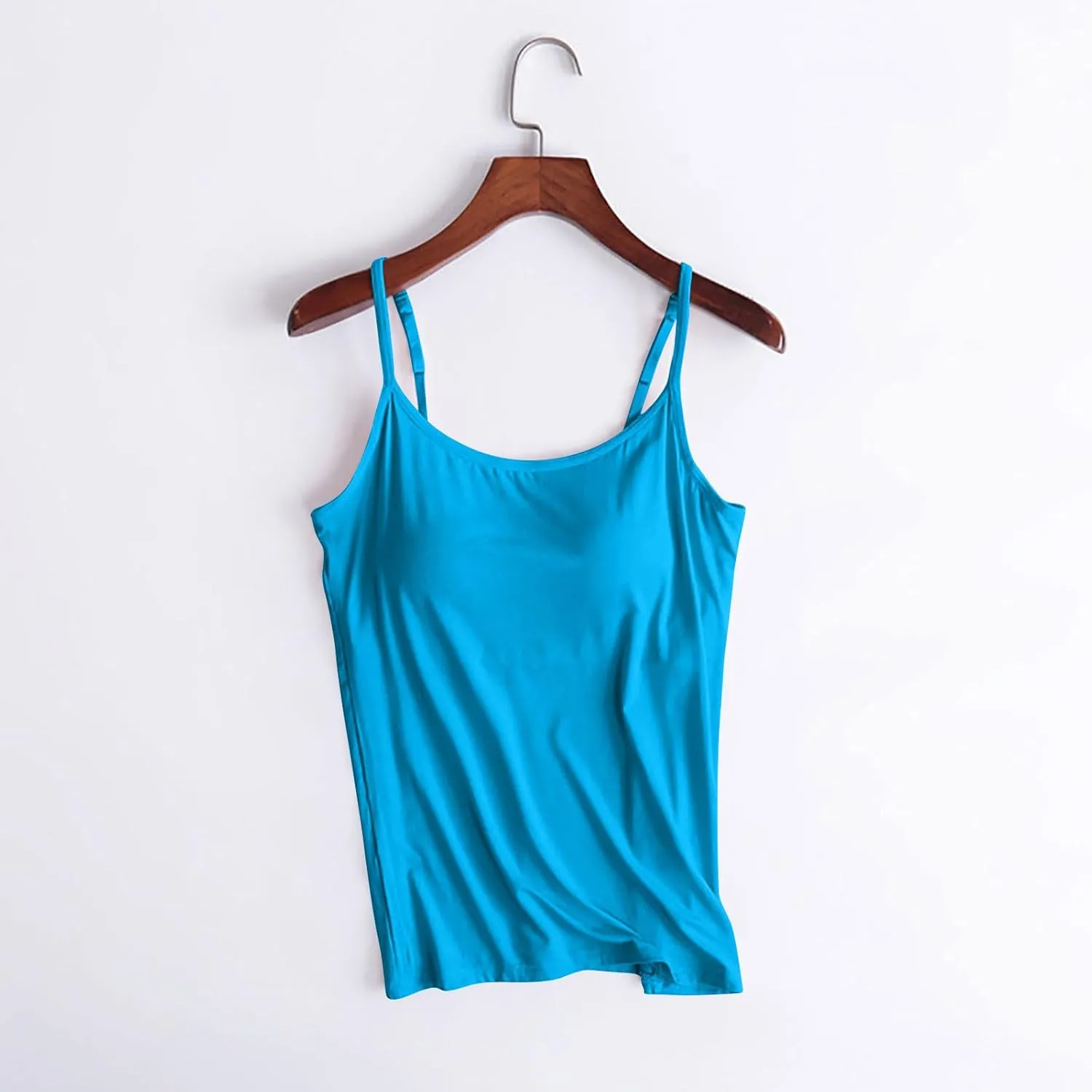 Women Tank Tops with Built in Bras Padded Spaghetti Strap Sleeveless Basic Camisole Comfy Outdoor Workout Yoga Shirts