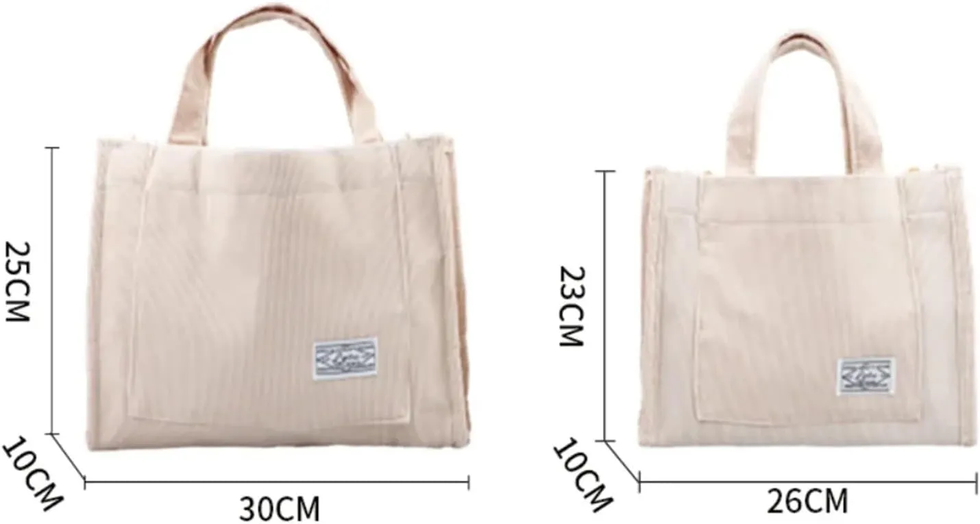 Women's Canvas Casual Tote Bag Retro Art Canvas Crossbody Bags for Women Corduroy Zipper Shoulder Handbags