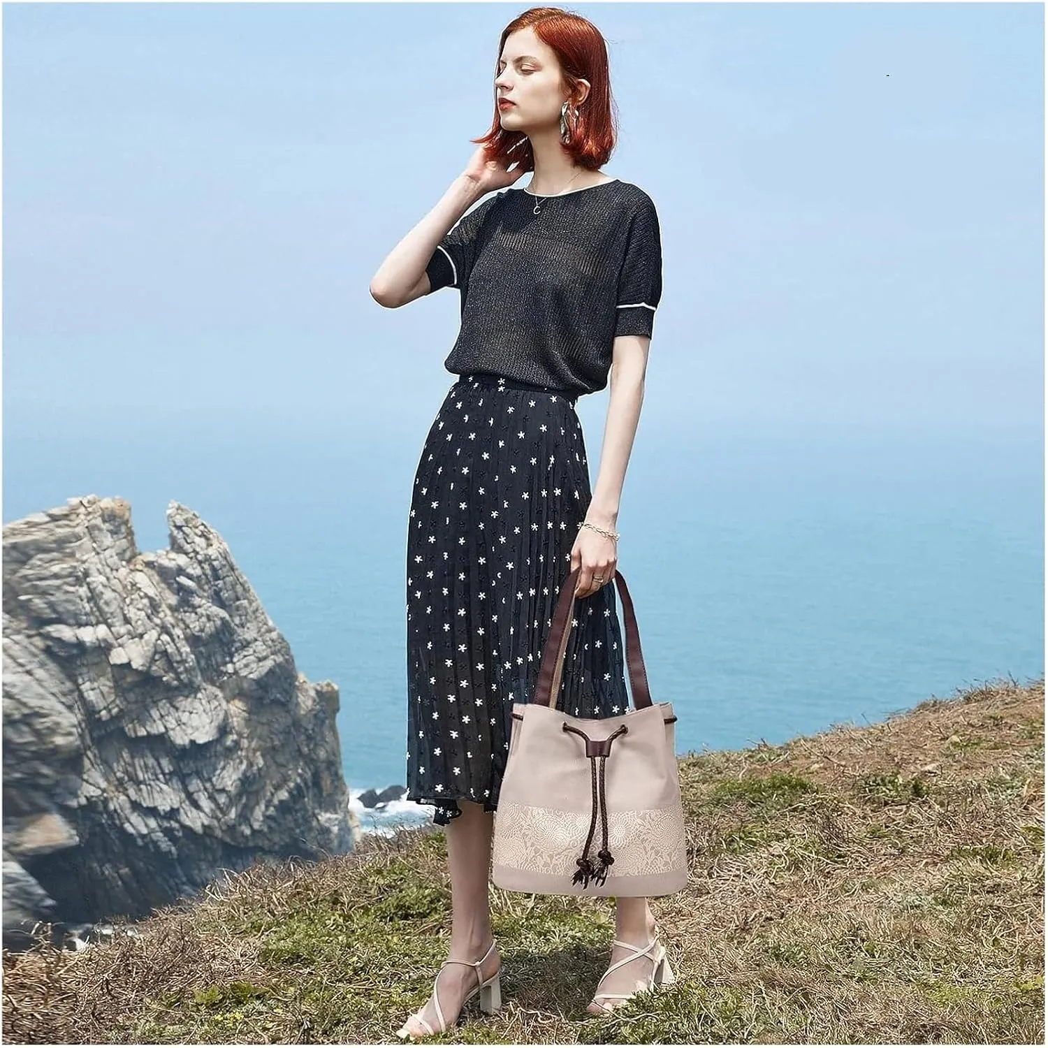 Womens Canvas Handbag Ladies Shoulder Bags Top Handle Bags Drawstring