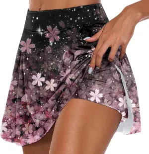 Womens Daily Casual Workout Printed Skirt Tennis Yoga Sport Active Skirt Shorts Skirt Hot Skirt for Women