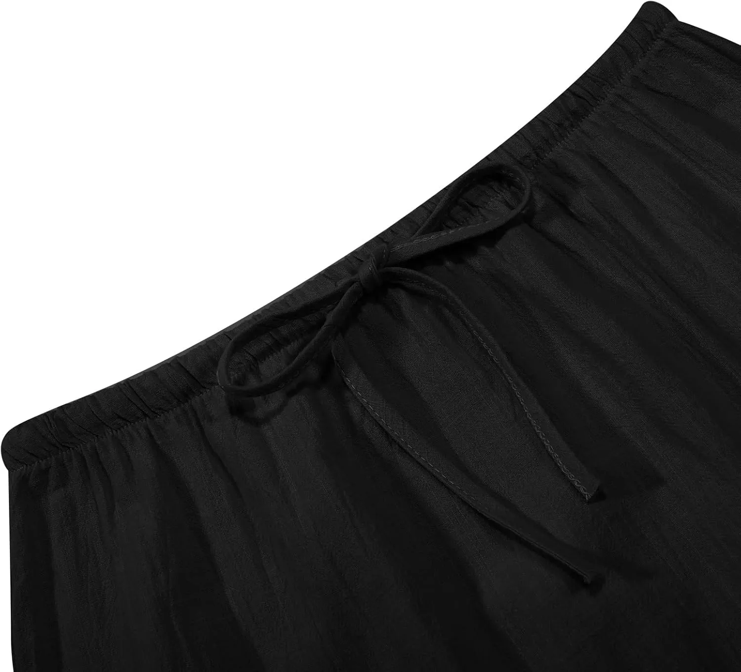 Women's Linen Maxi Skirts Elastic Waisted Baggy High Waisted Casual Skirt Drawstring Lightweight Comfortable Skorts