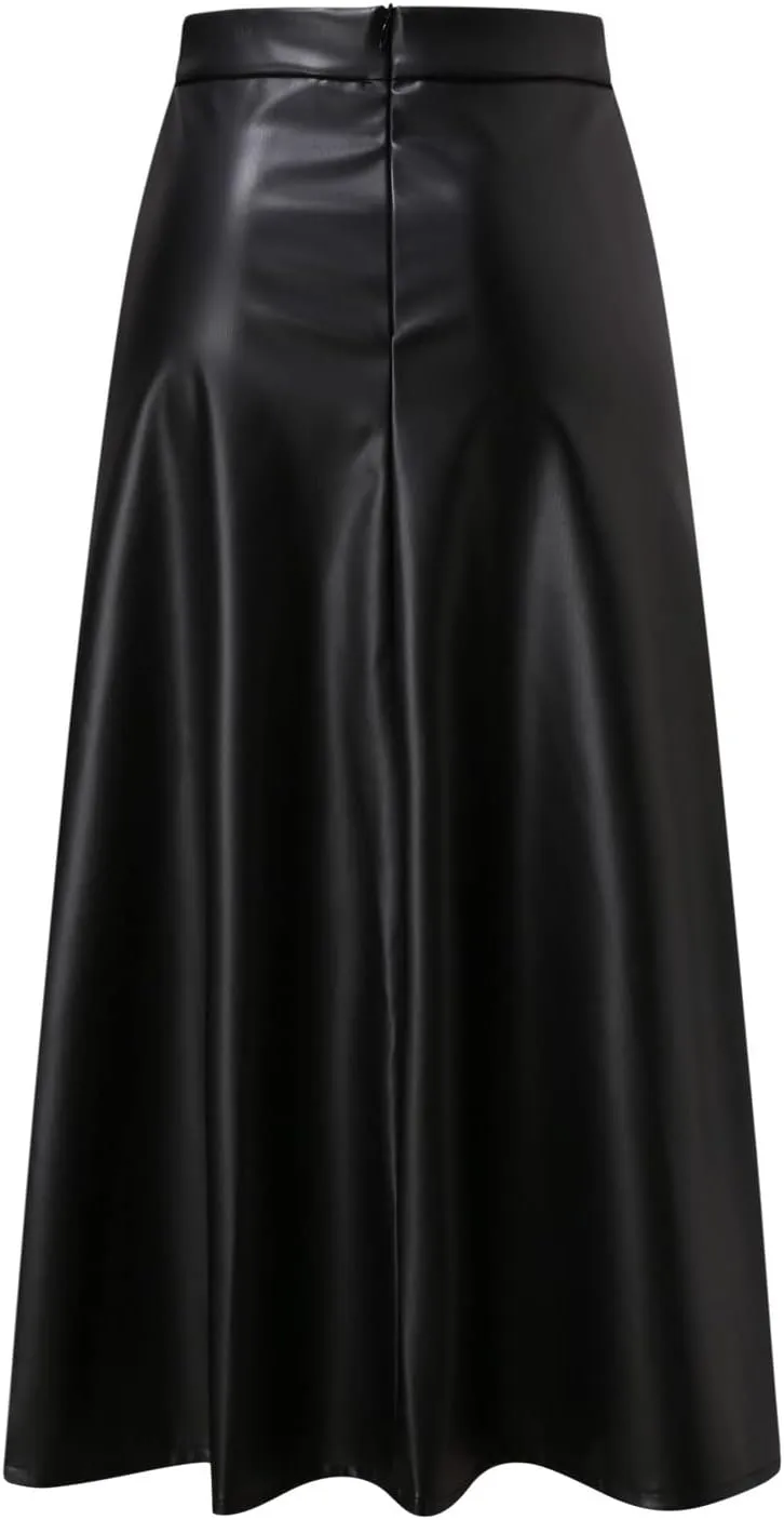 Womens Midi Skirts Women's Midi Skirt Summer Pleated Flowy Elastic High Waisted Skirts with Pockets Black Mini Skirt
