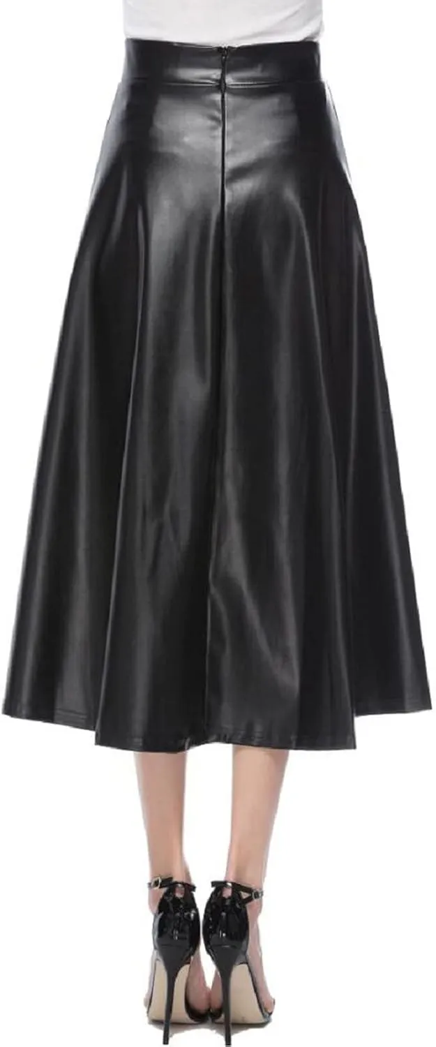 Womens Midi Skirts Women's Midi Skirt Summer Pleated Flowy Elastic High Waisted Skirts with Pockets Black Mini Skirt
