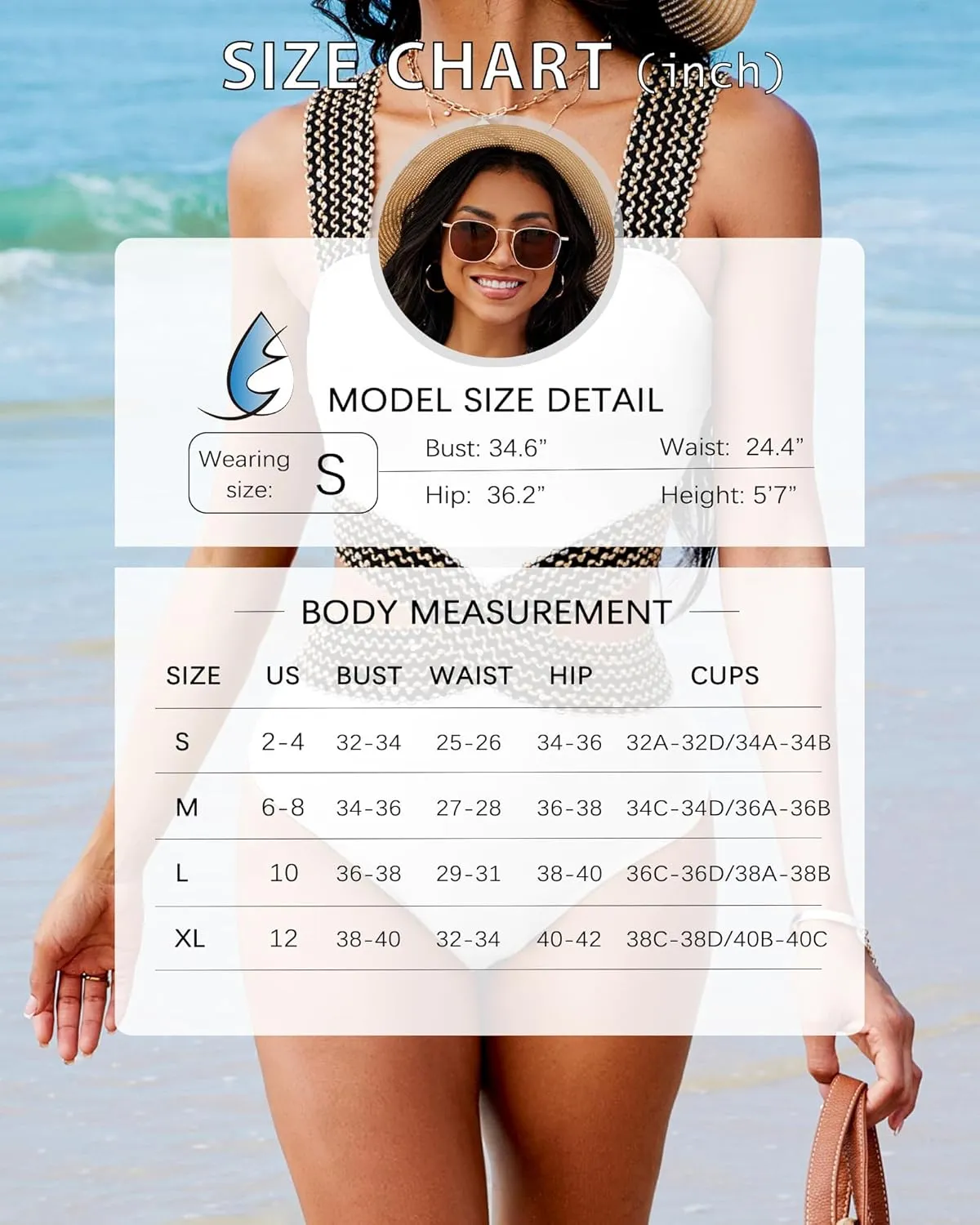 Womens One Piece Tummy Control Swimsuit Modest High Waisted Bathing Suit Color Block Bandeau Monokini Sexy Cutout