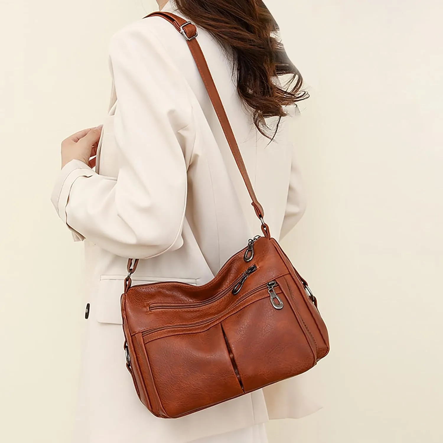 Womens Purses and Handbags Crossbody Purses and Handbags Lightweight Pocketbook Beach Bag Water Proof Sandproof(Brown)