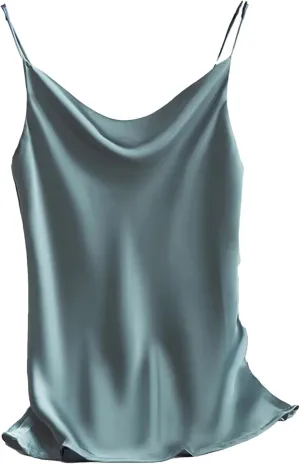 Women's Silk Satin Tank Tops for Women Trendy Summer Sexy Spaghetti Strap Sleeveless Camisole Camis Vest