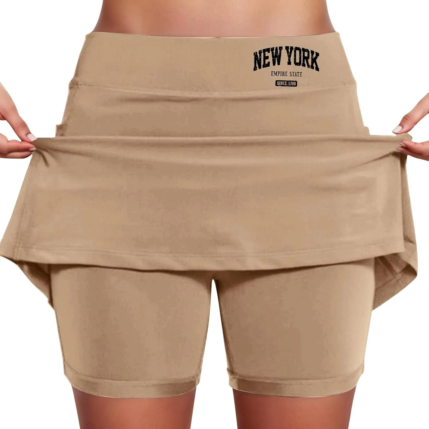Womens Skorts with Pockets Tummy Control Activewear Tennis Skort Shorts 2 in 1 Summer Workout Golf Skirt with Pockets