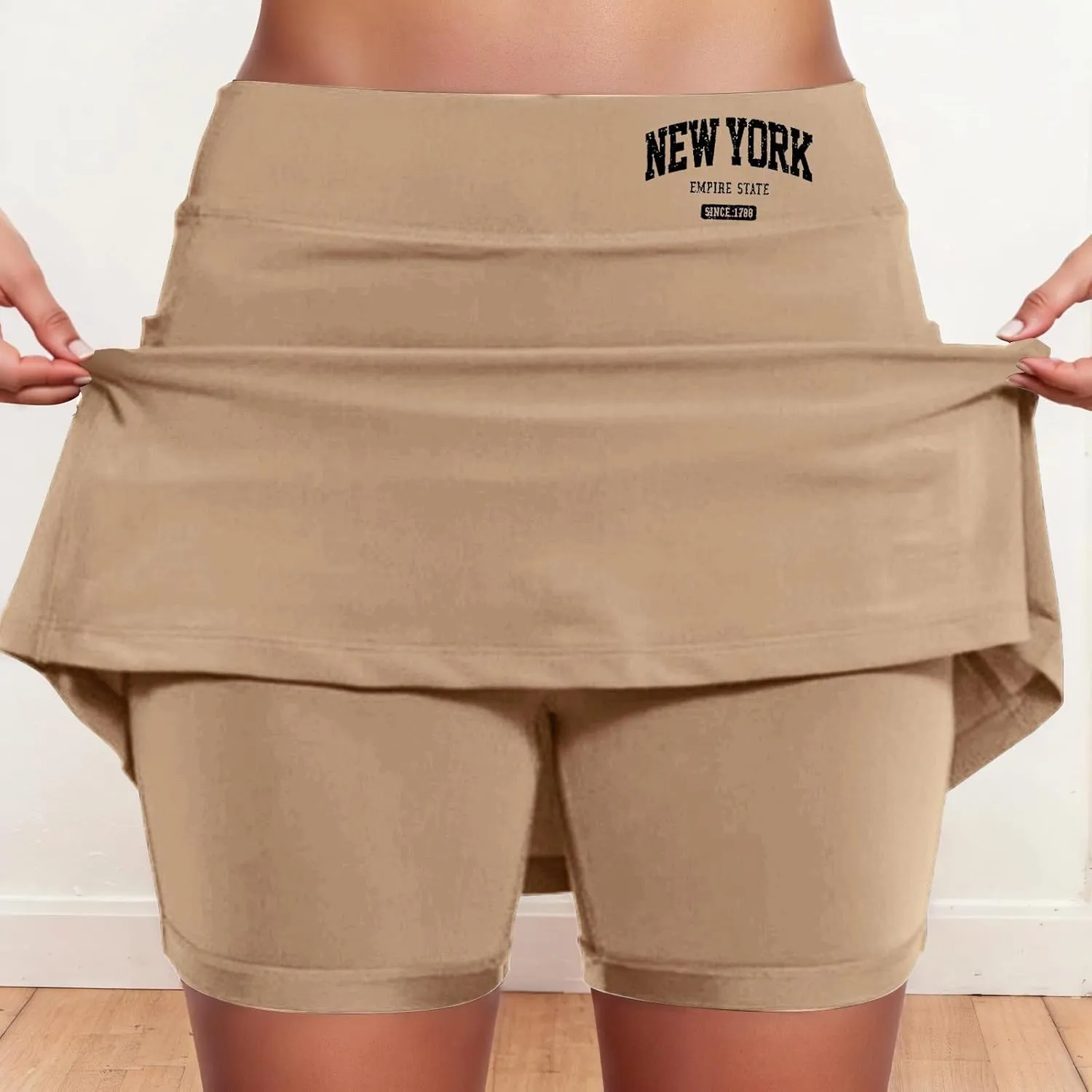 Womens Skorts with Pockets Tummy Control Activewear Tennis Skort Shorts 2 in 1 Summer Workout Golf Skirt with Pockets