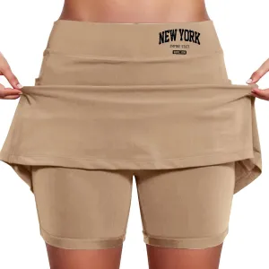 Womens Skorts with Pockets Tummy Control Activewear Tennis Skort Shorts 2 in 1 Summer Workout Golf Skirt with Pockets