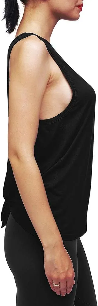 Womens Workout Yoga Tops Open Back Shirts Tie Back Tank Tops with Adjustable Fit