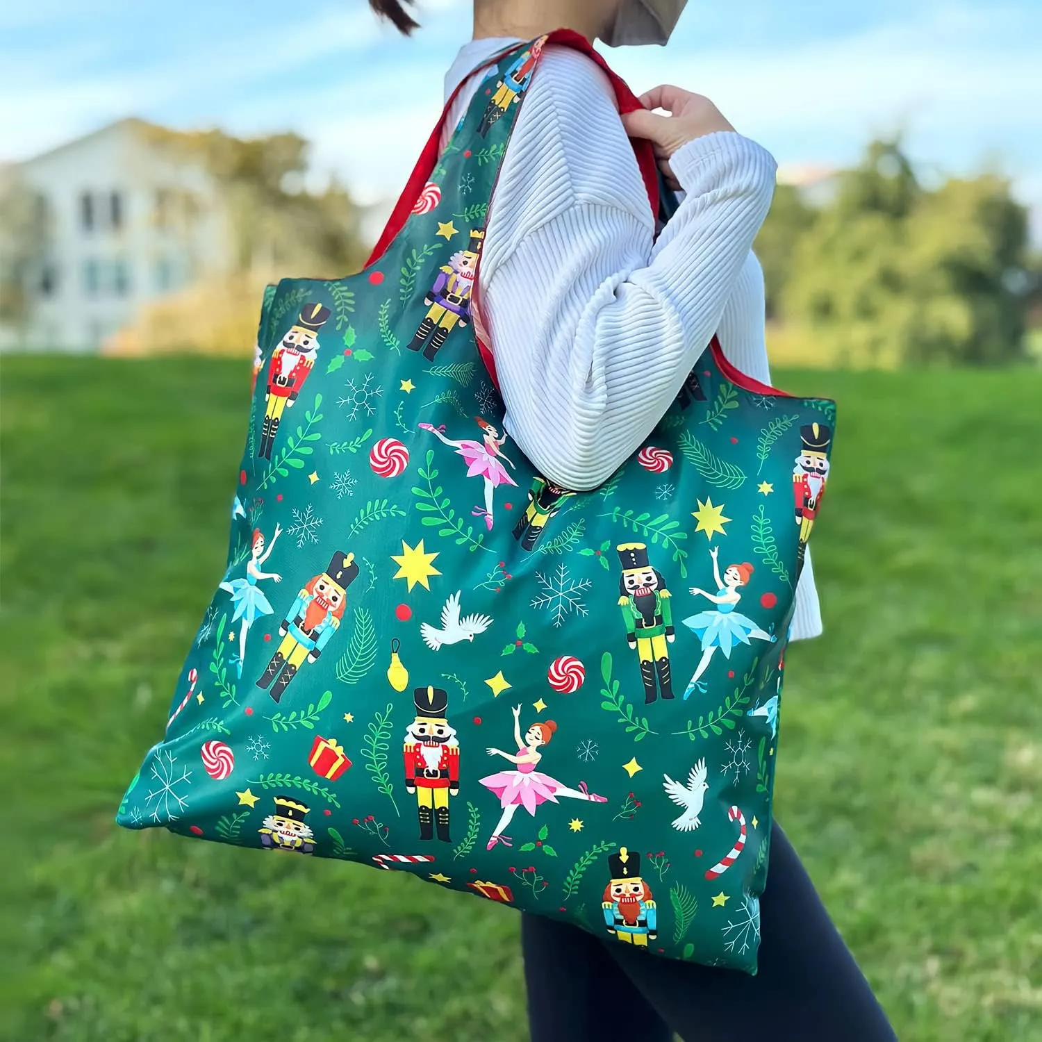 Wrapables Christmas Holiday AllyBag Collection Reusable Shopping Bag