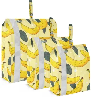 Yellow Bananas Fruit Packing Cubes for Travel 3 Set Travel Compression Bags Luggage Cubes for Travel Accessories