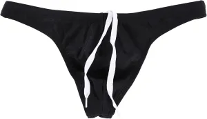 YUZHOU Mens Bikini Swimwear Low Rise Swim Briefs Solid Bathing Suit Sexy Swimsuit with Elastic Drawstring