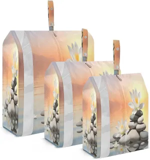 Zen Stone Lotus Compression Packing Cubes for Travel Packing Organizers Large Luggage Organizers Bags for Women Travel Accessories